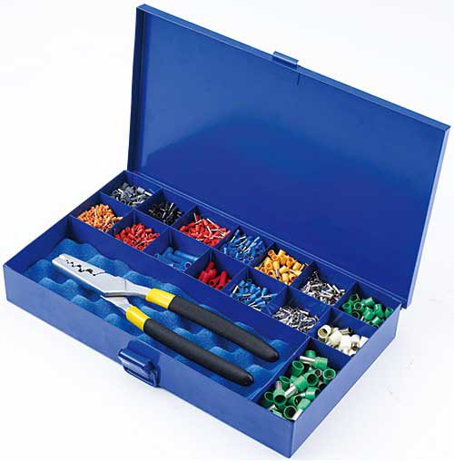 Crimping Tool Kits Combination Crimping Tools in Metal blue Box For cable end sleeves