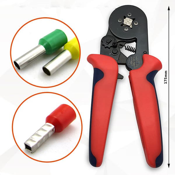 Ferrule Crimping Tool Kit Preciva Hexagonal sawtooth Self-adjustable Ratchet 